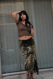 Super hot see-through lerard print top (S/L)
