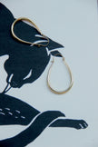 Gold toned brass hoop earrings