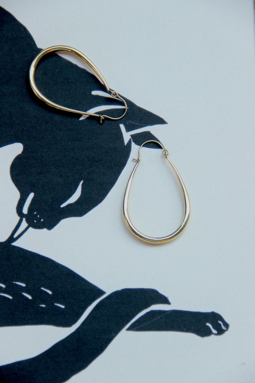 Gold toned brass hoop earrings