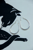 Silver toned brass hoop earrings