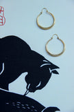 Gold toned brass hoop earrings