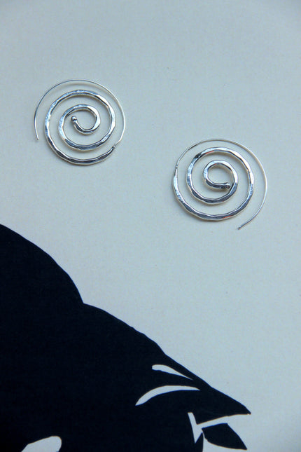 Spiral brass earrings
