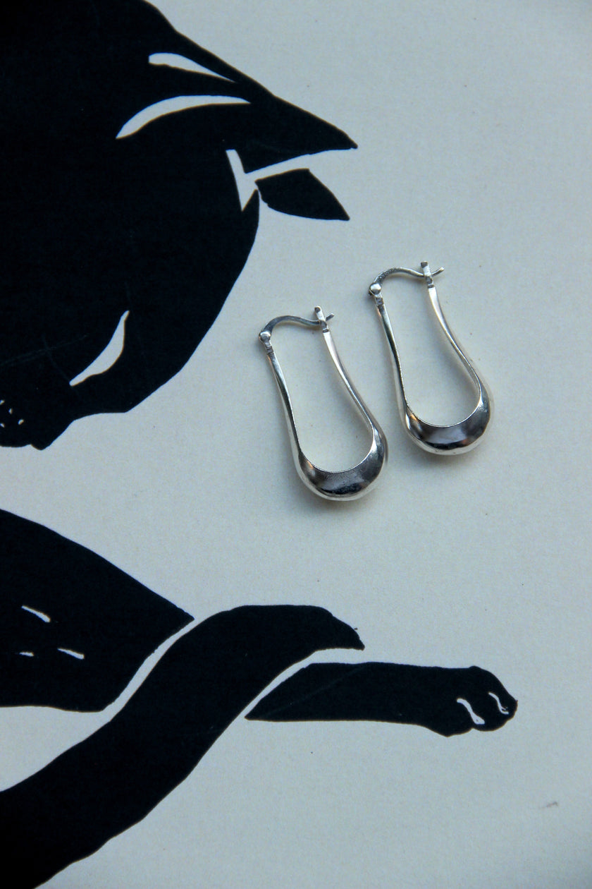 Silver toned brass earrings