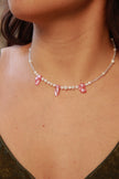 Handmade beaded necklace with natural pearls