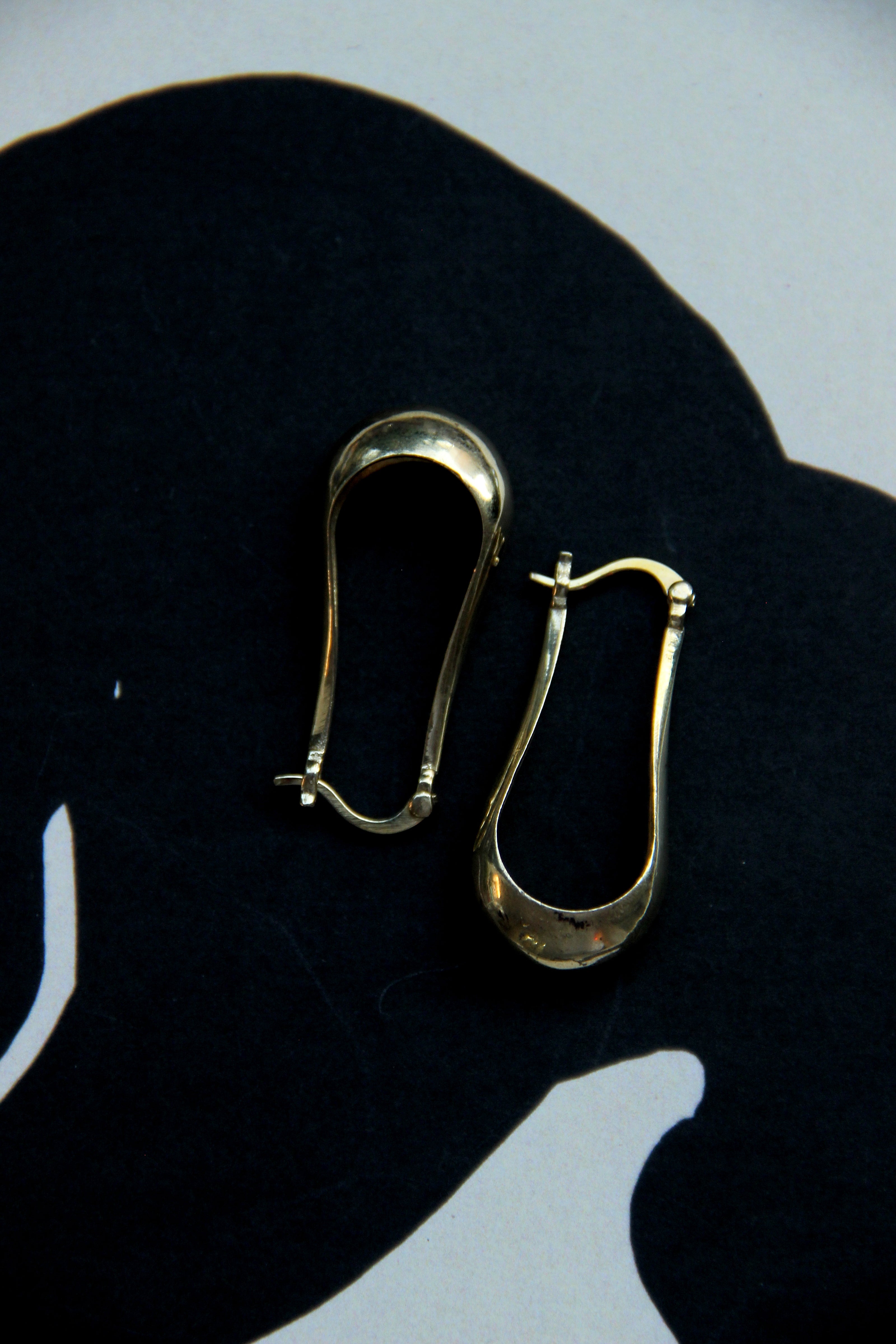 Gold toned brass earrings