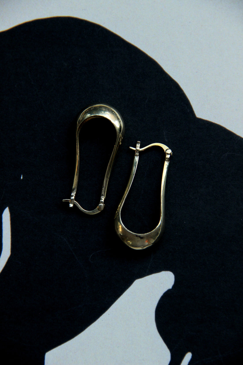 Gold toned brass earrings