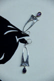 Silver toned brass boho earrings