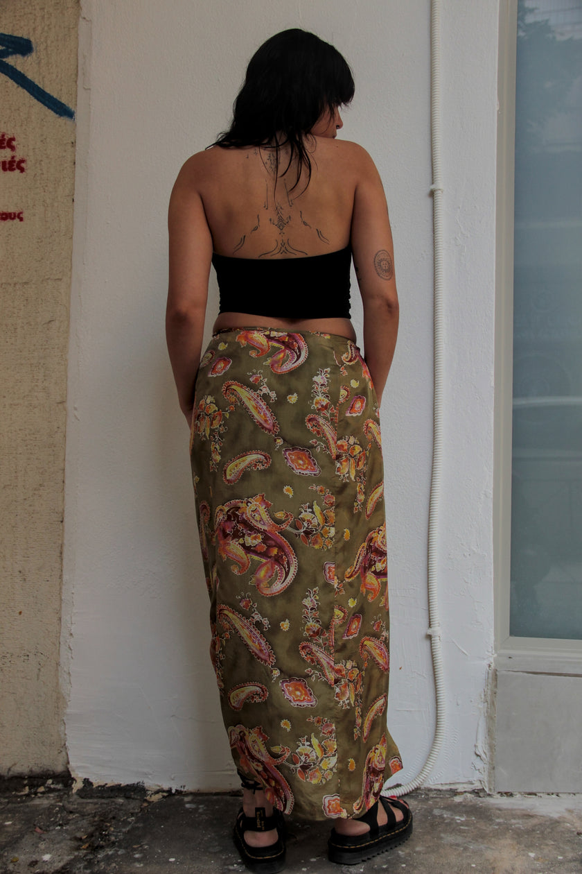 Vintage silk wrap skirt (XS/S)