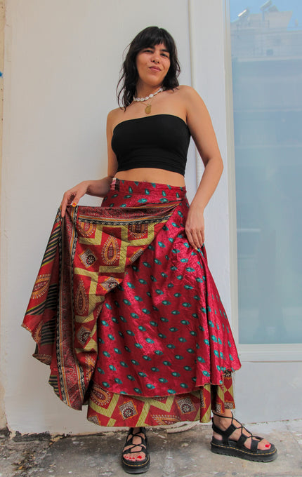 Vintage double face wrap skirt (S/L)