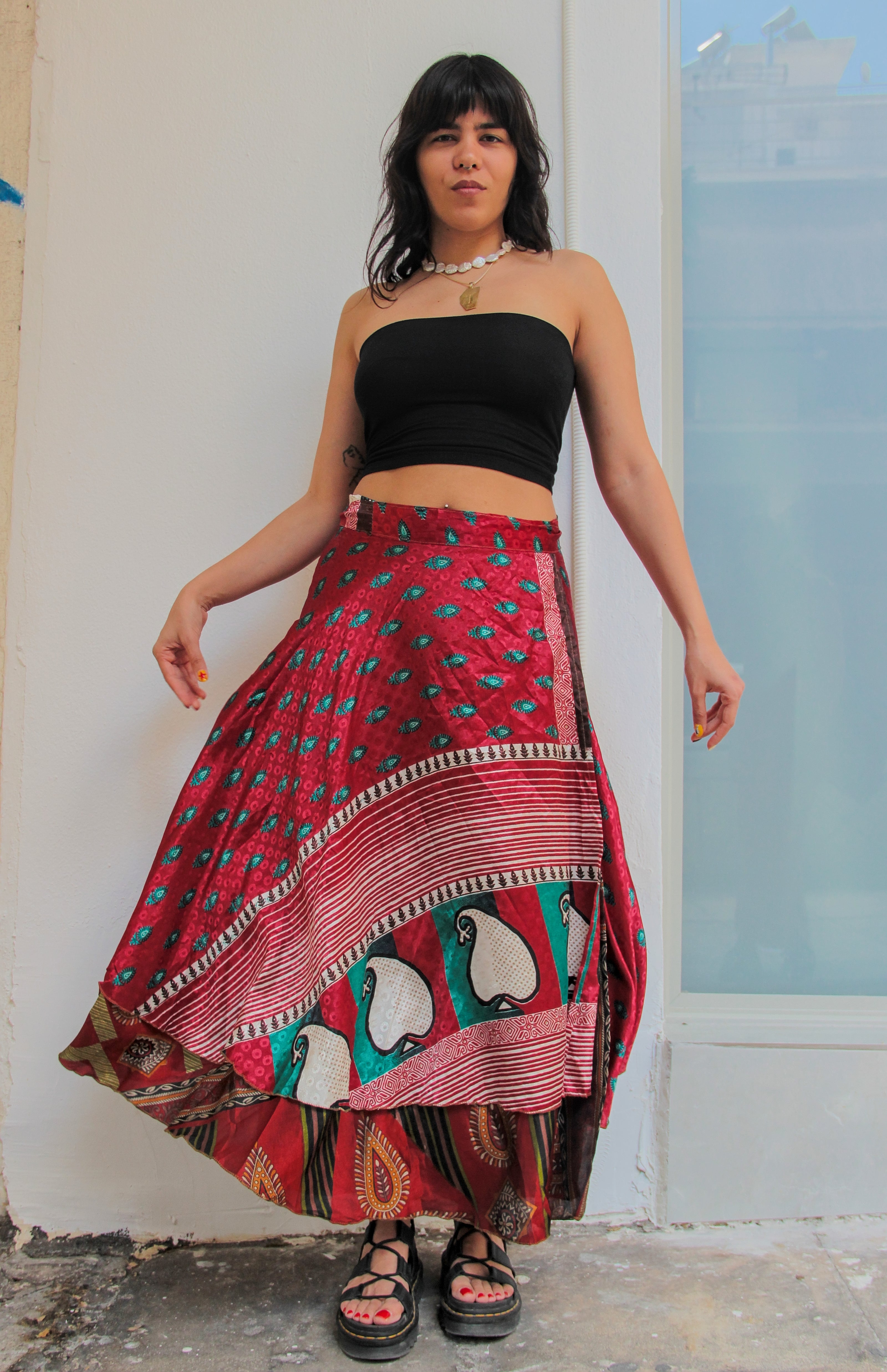 Vintage double face wrap skirt (S/L)