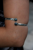 Stunning silver toned brass cuff bracelet