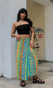 Vintage funky maxi wrap skirt (M)