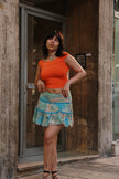 Beautiful vintage mini silk skirt (S/M)