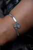 Stunning silver toned brass cuff bracelet