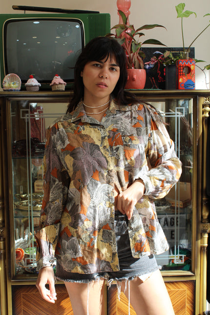 Vintage funky patterned cotton shirt