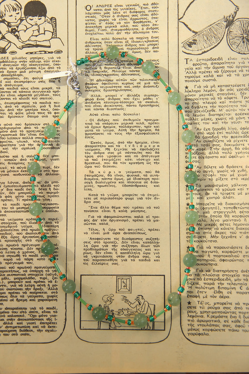 Stunning handmade necklace with Aventurine & glass beads