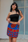 Super hot mini funky patterned wrap skirt (S/M)
