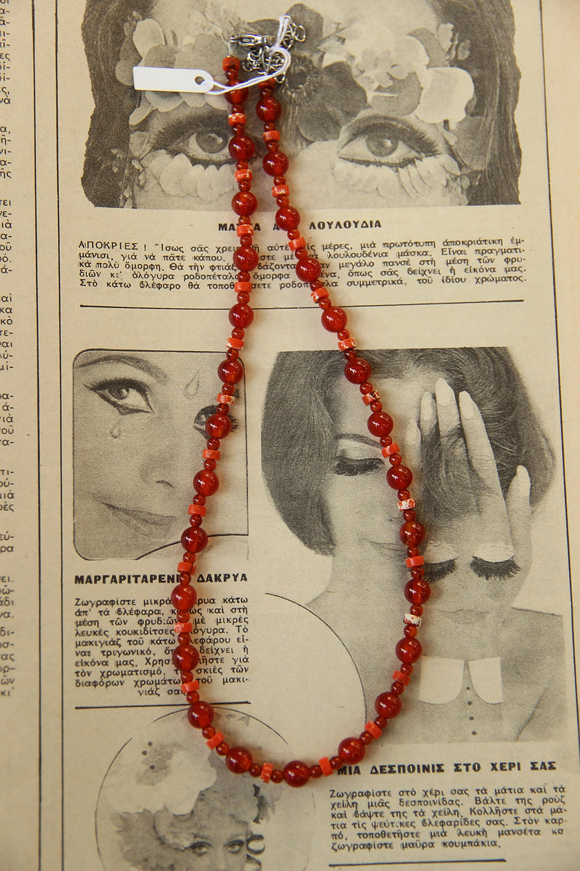 Beautiful handmade necklace with Carnelian & Imperial Jasper