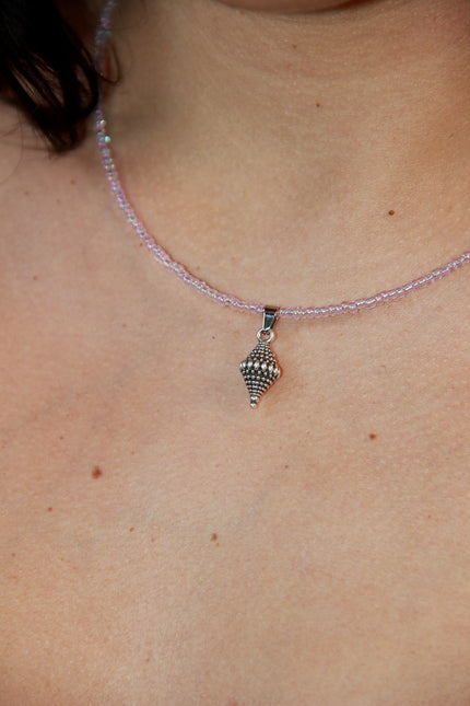 Handmade lavender glass bead pendant