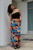 Super cute maxi funky patterned wrap skirt (XS/S)