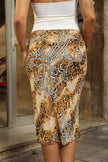 Vintage funky patterned midi skirt (S/M)