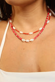 Gorgeous handmade necklace with coral & natural pearls