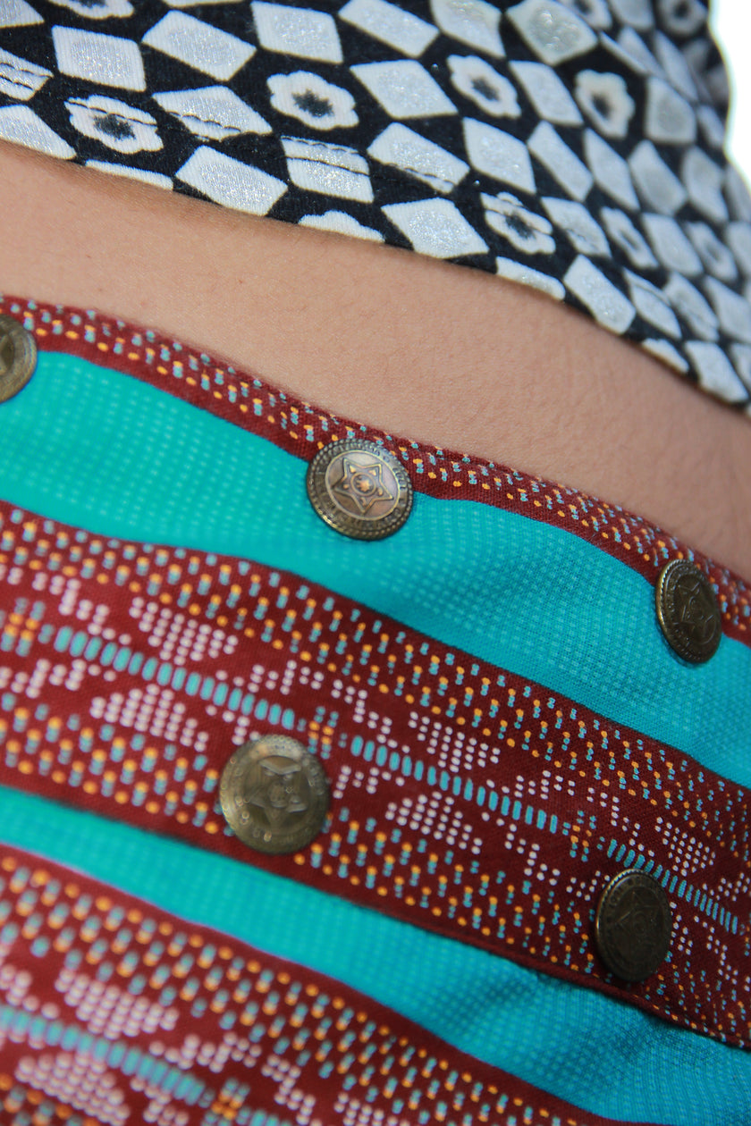 Vintage mini funky adjustable skirt (M/2XL)