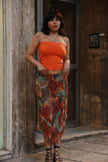 Vintage midi patterned skirt (M/L)