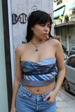 Cosette stunning up-cycled tie top