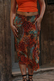 Vintage midi patterned skirt (M/L)