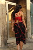 Vintage funky patterned midi skirt (S/M)