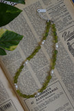 Handmade Natural Freshwater Pearl & Green Glass Bead Necklace