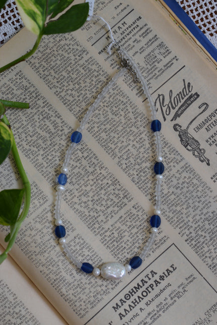 Handmade Natural Freshwater Pearl & Glass Bead Necklace