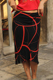 Vintage funky patterned midi skirt (S/M)
