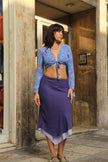 Vintage funky patterned semi see through tie top (S/M)