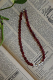 Handmade Natural Freshwater Pearl & Red Glass Bead Necklace