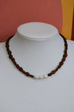 Handmade Natural Freshwater Pearl &Glass Bead Necklace