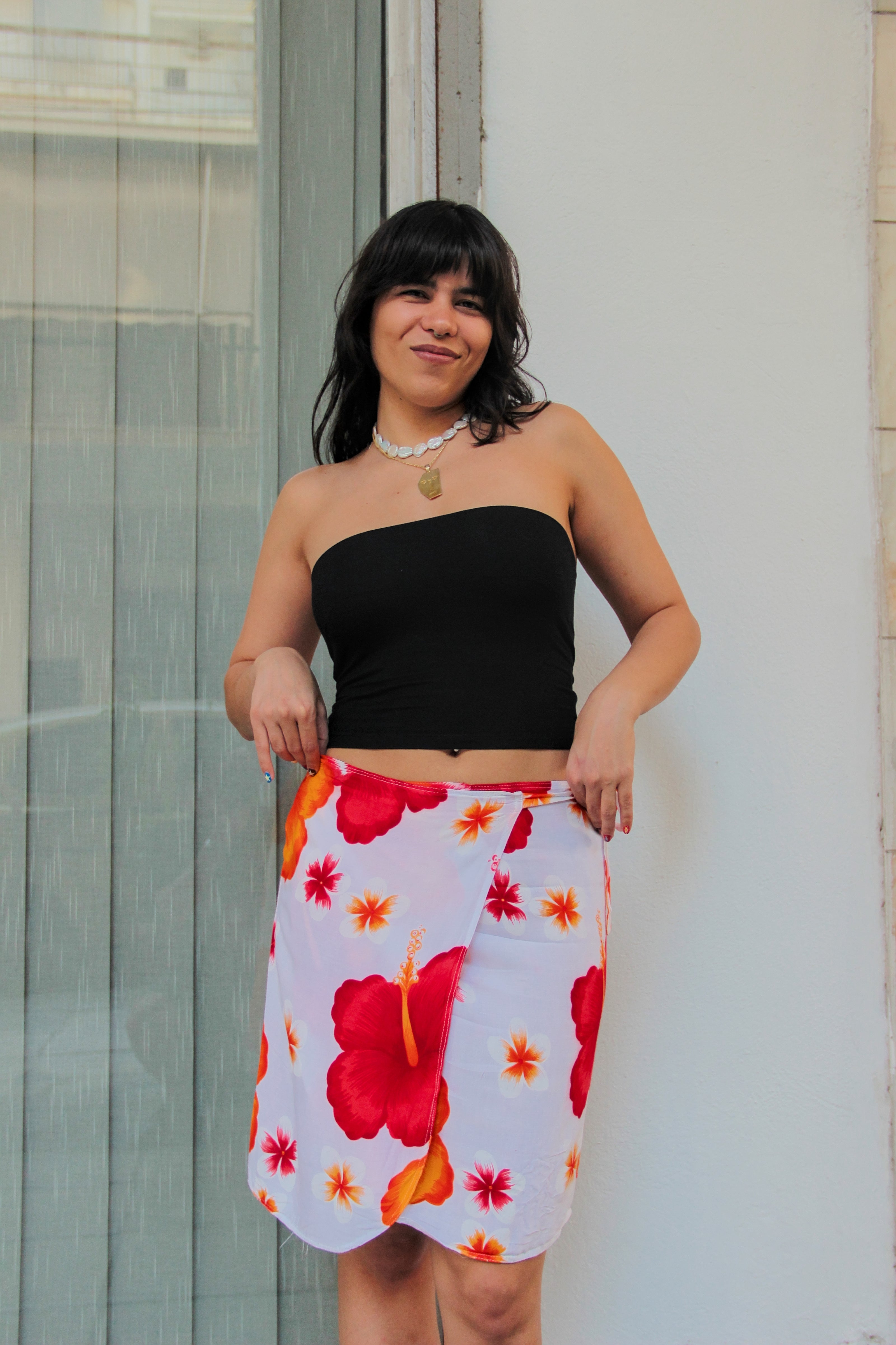 Super cute floral wrap skirt (M/XL)