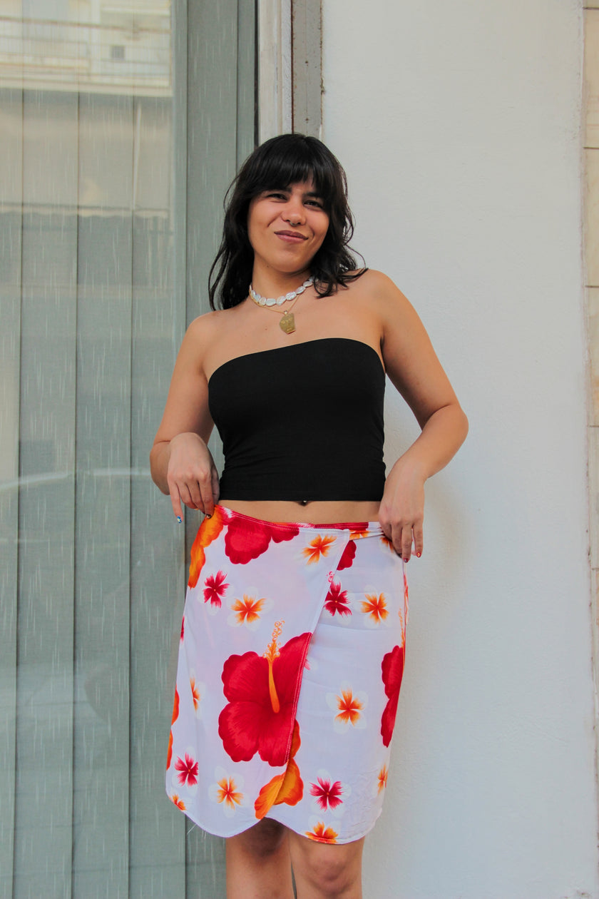 Super cute floral wrap skirt (M/XL)