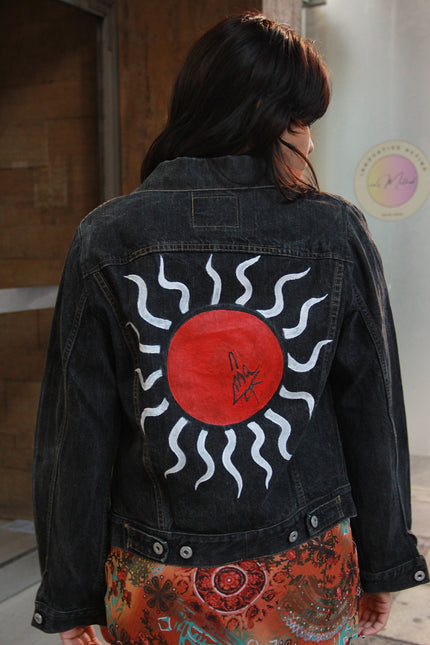 Handpainted REPLAY woman's denim jacket (M)