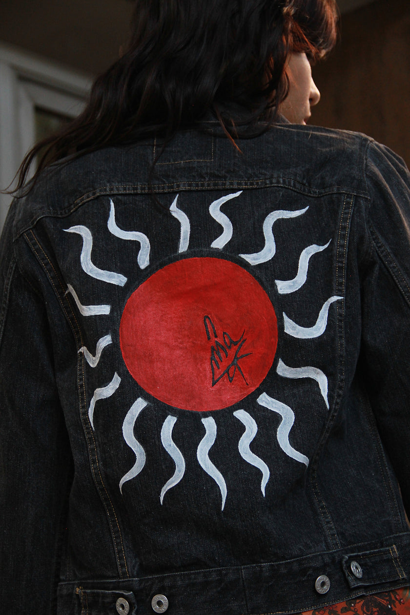 Handpainted REPLAY woman's denim jacket (M)