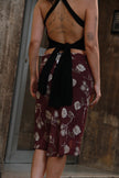 Vintage 90s style midi patterned skirt (M)