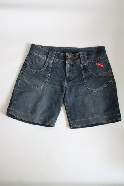 Replay low waisted denim shorts