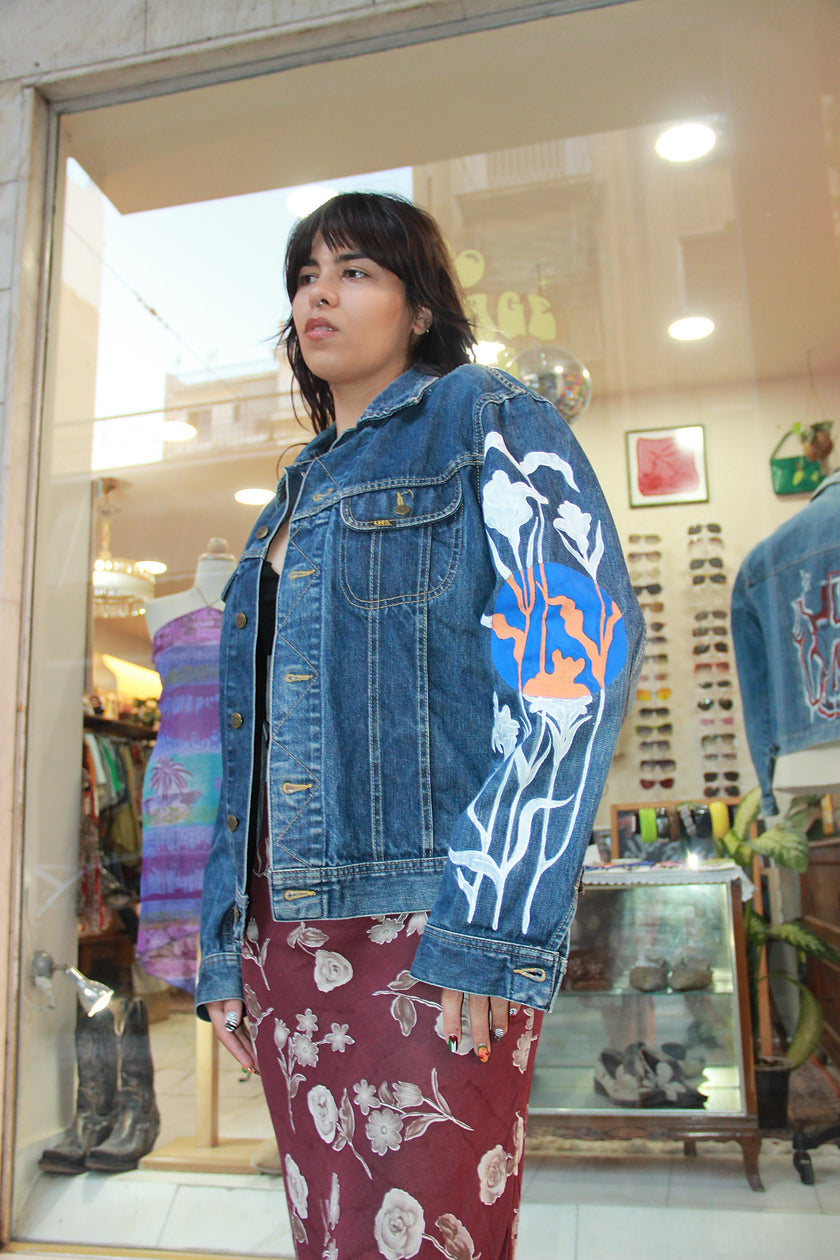 Handpainted Men's LEE denim jacket (L)