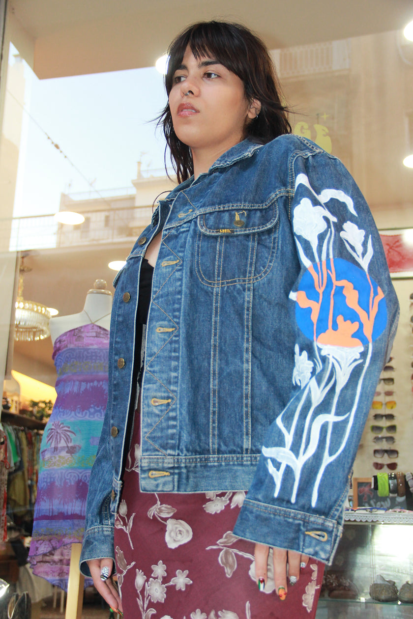 Handpainted Men's LEE denim jacket (L)