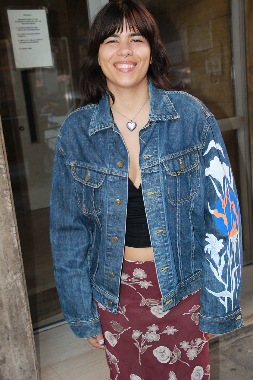 Handpainted Men's LEE denim jacket (L)
