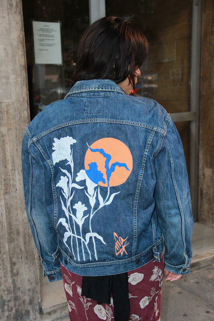 Handpainted Men's LEE denim jacket (L)