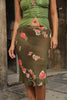 Vintage floral midi skirt (S)