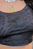Super cute mesh top with flower details (S/M)