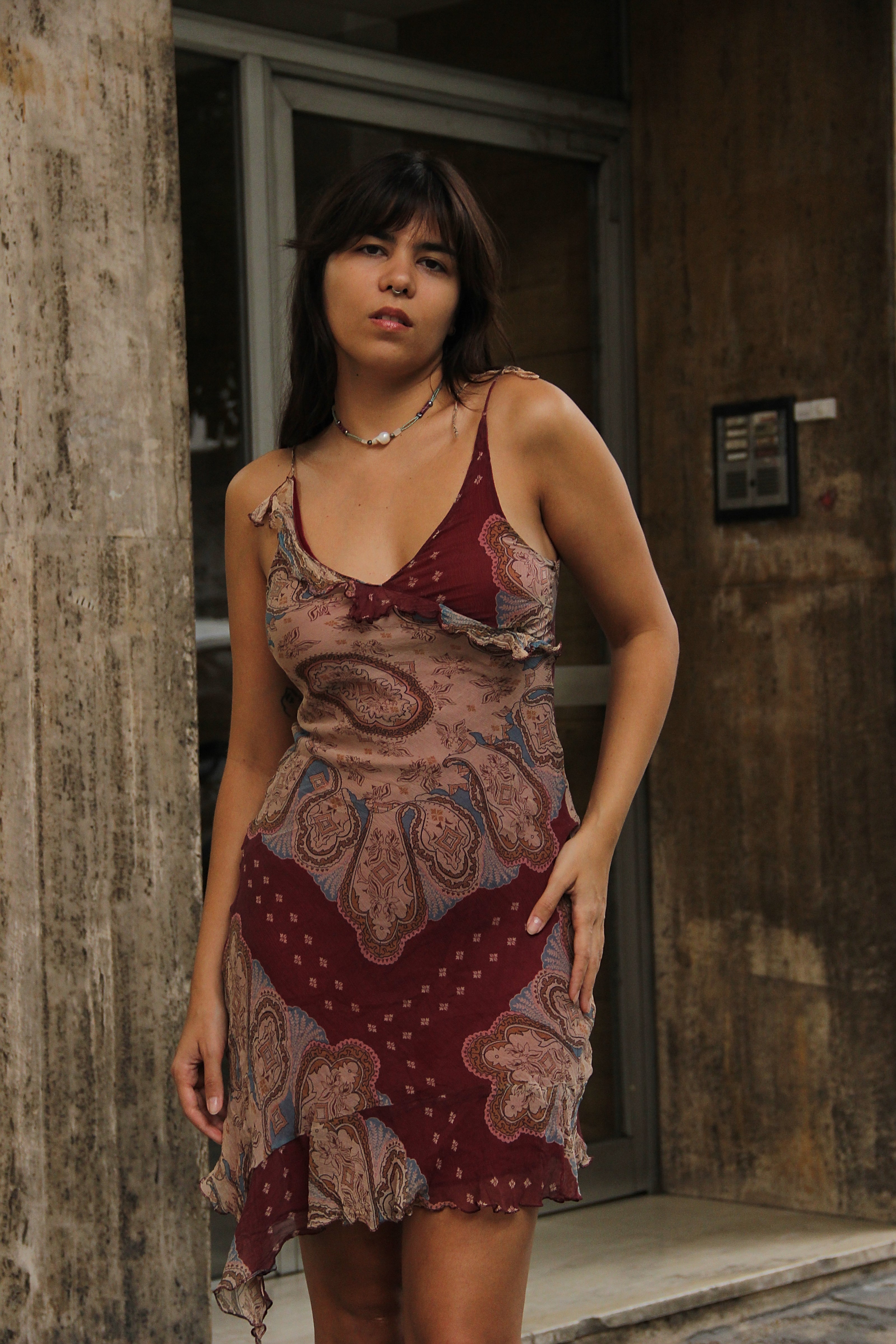 Vintage Motivi 100% silk patterned dress (S/M)